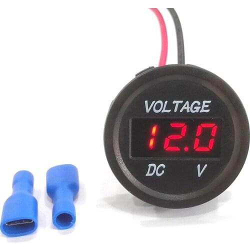 12V 24V DC Red LED Digital Display Car Battery Voltage Auto Motorcycle Metro Voltmeter Waterproof Socket Voltage Monitor Tester