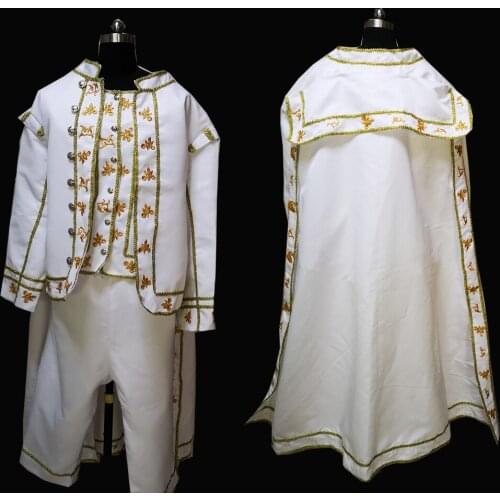 D-328 New Victorian /Civil War black/white mens period costume Medieval Renaissance stage performance/Prince charming William