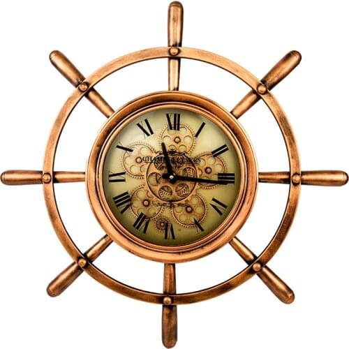 Retro Industrial Style Art Creative Gear Clock Bar Living Room European Style Personality Decorative Iron Wall Clock