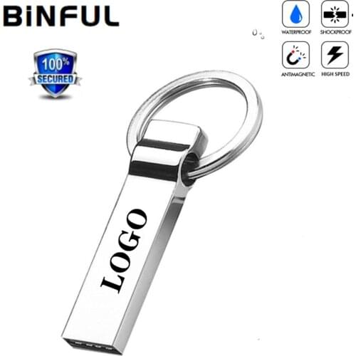 BiNFUL PenDrive 128GB Metal waterproof Pen drive 64GB Usb Stick 4GB 8GB 16GB 32GB 256GB U Disk high quality 2.0 Usb Flash Drive