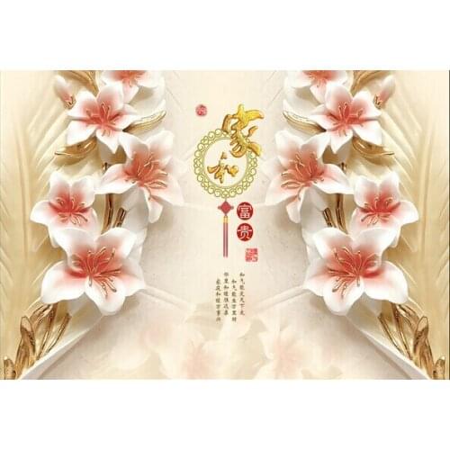 Photo wallpaper Chinese house and wealth 3D wallpaper mural TV backdrop sitting room bedroom wallpaper