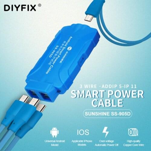 For iPhone 5G-11 Pro Android Huawei Samsung Xiaomi DC Power Supply Cable Phone Battery Boy Boot Repair Smart Power Cable SS-905D