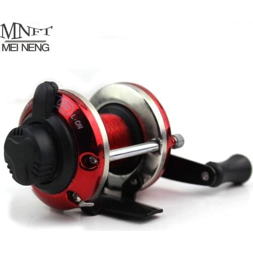 MNFT Bait Casting Mini Ice Fishing Reel Metal Round Water Wheel Rotation Winter Fishing Baitcast Coil Roller 3.6:1 With Line 50M