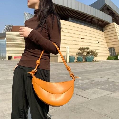 Summer Branded Trendy Fashion Women Luxury Handbags Crossbody Half Moon PU Leather Chest Bag Shoulder Bags