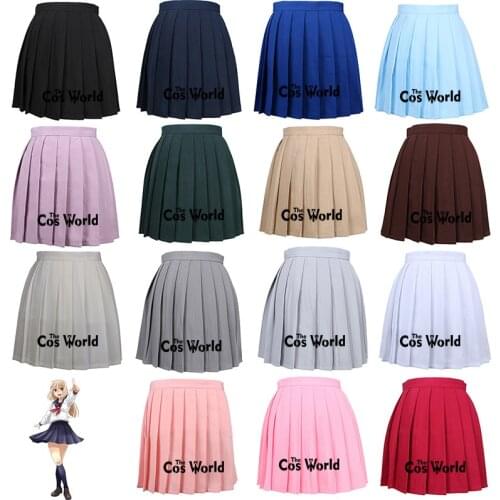 XS-3XL 17 Colors Girls Japanese Summer High Waist Pleated Skirts For JK School Uniform Students Cloths