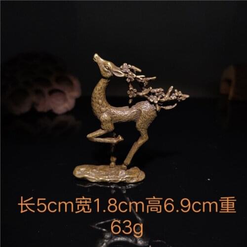 Copper Mini Sika Deer tea ceremony solid brass fawn ornament