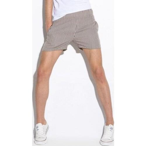 Trendy mens shorts stitching contrast color