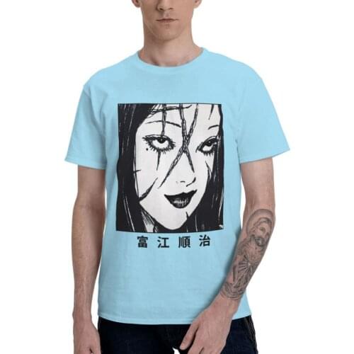 Tomie Junji Ito T Shirt for Men Cotton Print T-shirt Novelty Tshirt Short Sleeve Japanese Horror Manga Uzumaki Tees Tops