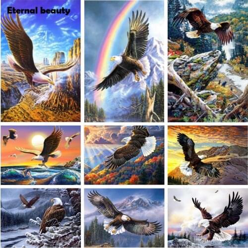 Flying Eagle Diamond Art Painting Cross Stitch Kits 5D Diamond Embroidery Rhinestone of Pictures Mosaic Art Painting Home Decor
