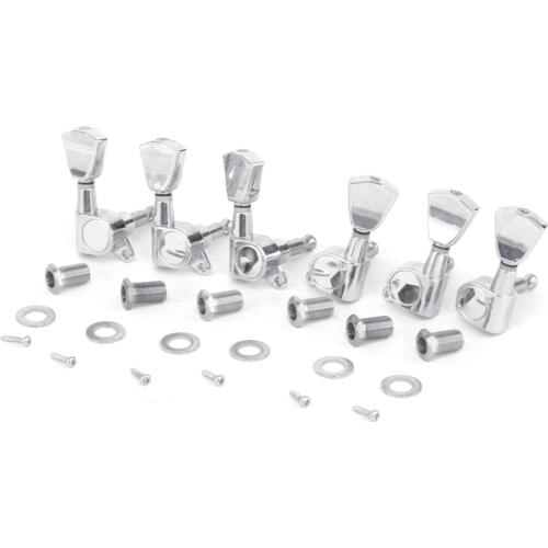 Musiclily Pro 3x3 Sealed Guitar Tuners Tuning Pegs Keys Machine Heads Set for Les Paul Style Guitar, Tulip Button Chrome