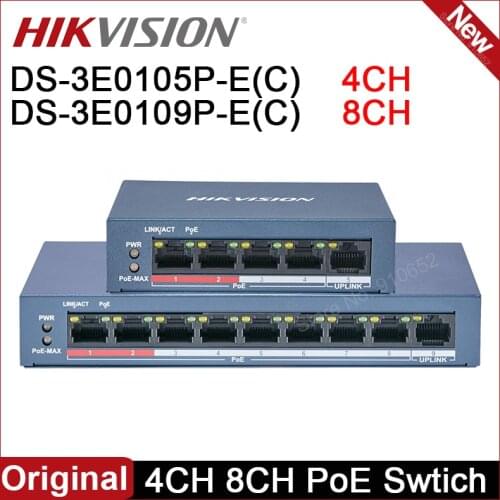 HIK DS-3E0105P-E DS-3E0109P-E 4 ports & 8 ports 100Mbps Unmanaged PoE Switch DS-3E0105P-E DS-3E0109P-E