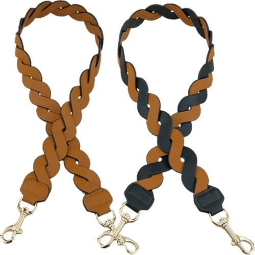 Braided Leather Handbag Accessories Bag Shoulder Strap Shoulder Slung Female Bag Belt Patch Color Ethnic Wind Long Handle Strap