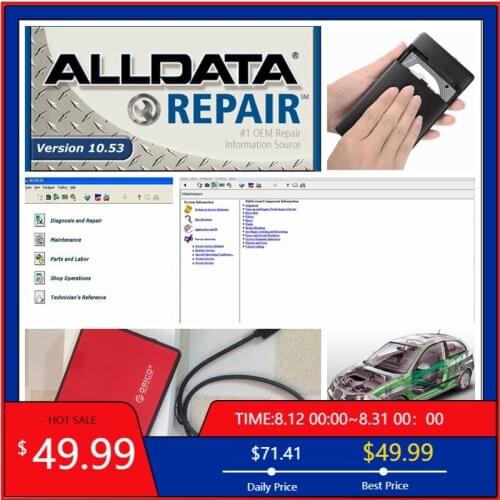 Alldata 2021 Best Quality Auto Repair Software 10.53 with Vivid Workshop Data in 750gb hdd usb Support obd2 Online Installation