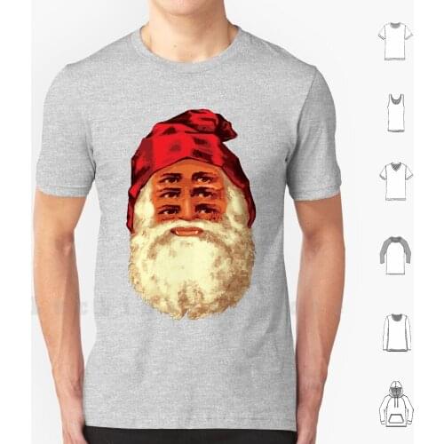 Psychedelic Santa Claus Sees All T Shirt 6xl Cotton Cool Tee Santa Santaclaus Xmas Christmas Freaky Freak Weird Weirdo Creepy