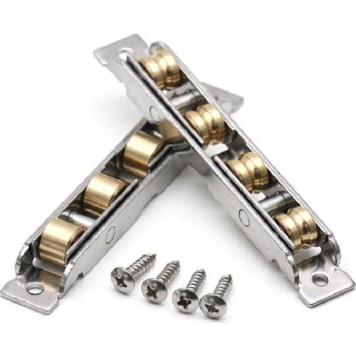 Stainless Steel Window Pulley Steel Sliding Left and Right Door Rollers Moving Windows Sliding Door Pulley Double Groove Wheels