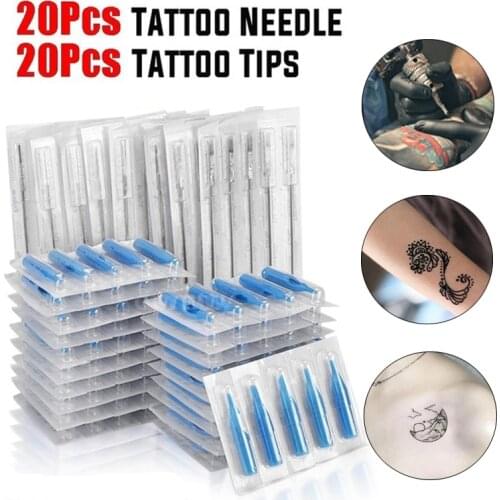 Tattoo Needles Professional Disposable Sterile Tattoo Supply Permanent for Tattoo Gun Needle Cup Grip Kits Makeup Accessories