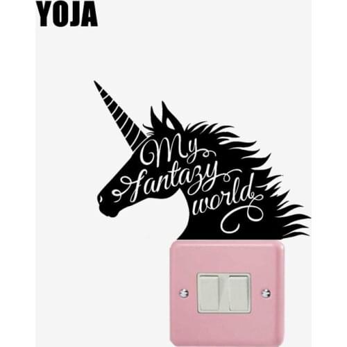 YOJA Beautiful Unicorn My Fantasy World Wall Sticker Silhouttte Room Switch PVC Decor 18SS0156
