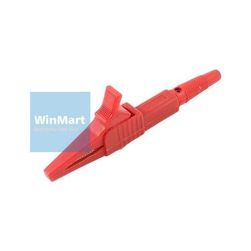 1000V 32A Red 85mm Length Alligator Clip Clamp Test Lead Probe w Banana Plug