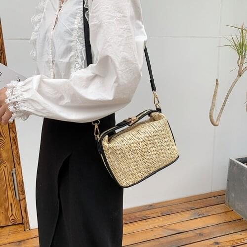 2021 New Jin Mantang Straw Crossbody Bag For Women Bohemian Small Knitting Summer Shoulder Bags And Handbag Vacational Bucket