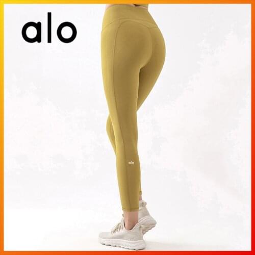 Alo Yoga 2021 Womens Sexy High Waist Leggings Four-color Slim Hip Pants Fitness Running Shaping Gym Sweatpants DS105