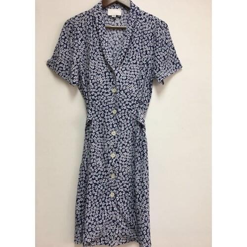 Women Dress 2020 Spring and Summer New Retro Floral Buttoned Mini Dress Women