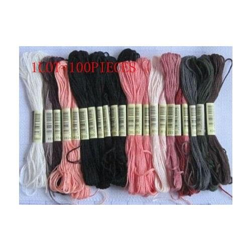 1LOT=100PCS High Quality Free Shipping Embroidery Thread