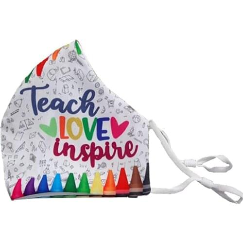 1PC Adult For Teachers’ Day School Party Letter Print Teacher Washable Reusable Mascarillas Monder Scarf Halloween Cosplay MasK