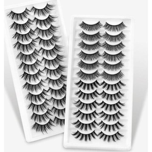 12 Pairs 3d Mink Lashes Natural Mink Lashes Extension Handmade Soft Fake Eye Lashes Thick Eye Makeup Beauty