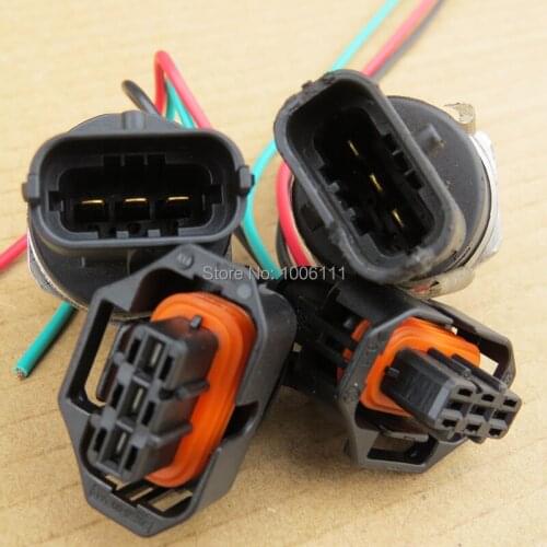 3 Pin/Way Female Diesel Common Rail Injector Plug Socket Electric Connector With Wire Pigtail 1928403966