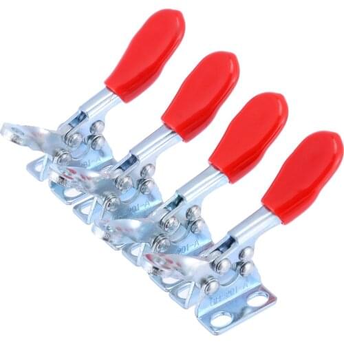 4pcs GH-201A Horizontal Quick-Release Toggle Clamps Set 27KG Hand Clip Tool Vertical Toggle Clamp Tools