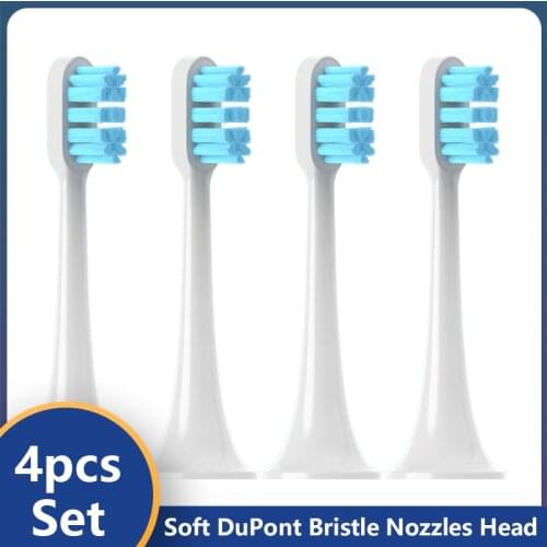 4pcs for XIAOMI T300/500 Blue Replacement Brush Heads No Metal Vacuum Healthy Clean Soft DuPont Brush Head Nozzles Bristle