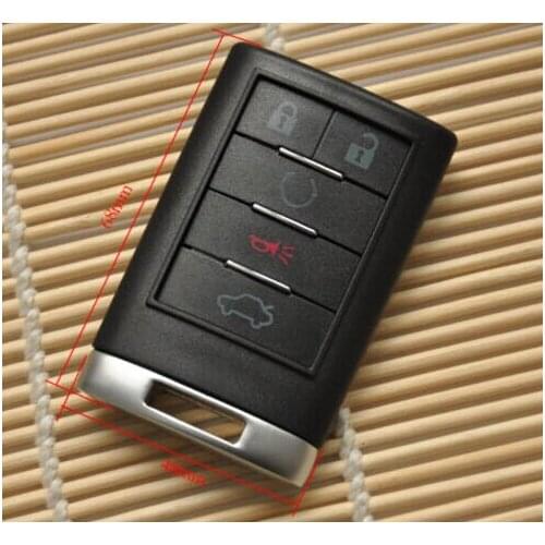 5 Buttons Smart Remote Key Case FOB Shell For Cadillac Entry Key Blanks without Battery Clamp