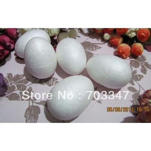 50pcs/lot)8-8.5cm Styrofoam Form Egg Shape Balls in White For DIY and nylon stocking flower accessories