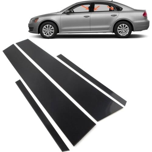 6pcs Door Trim Pillar Posts Cover Car Sticker For VW Passat 4 Door Sedan 2011 2012 2013 2014 2015 2016 2017 2018 Black PC