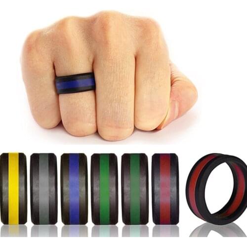 8MM Hypoallergenic Silicone Rubber Ring Wedding Band Environmental Food Grade Movement Comfortable Sports Finger Rings Couples