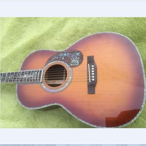 Tobacco spruce top 00045 Parlor acoustic guitar real abalone 000 45 acoustic electric guitar free shipping acoustic
