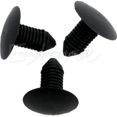 Car Bumper Fender Black Plastic Rivets 10mm Hole Fasteners for Ford 20Pcs