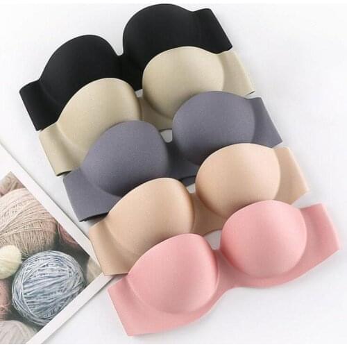 Bra Strapless Push Up Padded Invisible Clear Back Straps Multiway Women Sexy Lingerie Female Wire Free Underwear Bridal Bra