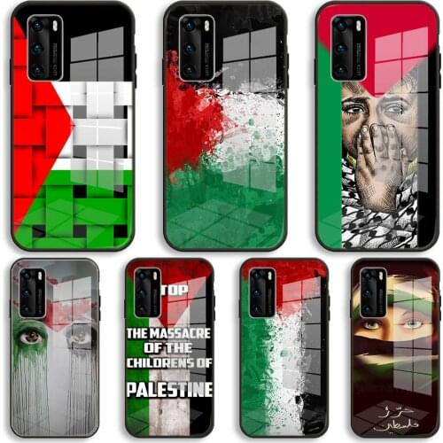 Palestine flag Cases Soft Glass For Samsung S20 S11 S10 S9 S8 Plus lite 10e Fe 5G TPU Balck Cover