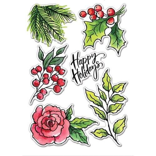 Flower Leafy Holiday Transparent Clear Stamps Silicone Seals 2020 New Stamp for DIY Scrapbooking Paper Crafts Cards Making