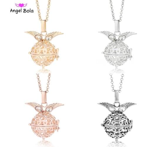 Harmony Caller Long Necklace 22.5mm Angel Pendant DIY Bell Ball Women Essential Oil Necklace Interchangeable Jewelry NL007