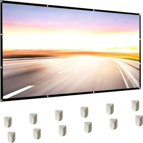 Projector Screen 150 inch 16:9 Foldable Anti-Crease Portable Projection Movies