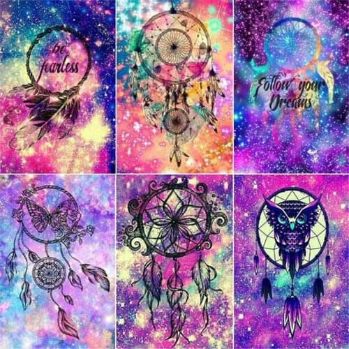 FIYO 5D Diamond Embroidery Dreamcatcher Full Square Round Diamond Painting Cross Stitch Scenery Mosaic Art Home Decoration