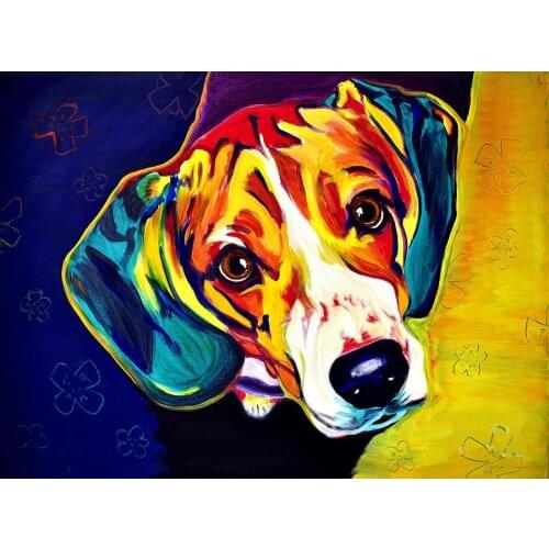 JMINE Div 5D colorful Beagle Dog Full Diamond Painting cross stitch kits art High Quality Animal 3D paint by diamonds