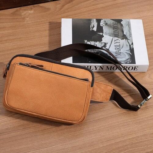 JOYIR Genuine Leather Waist Bag for Men Travel Waist Pack Fanny Pack Multifunctional Cell Phone Pouch Shoulder Chest Bag