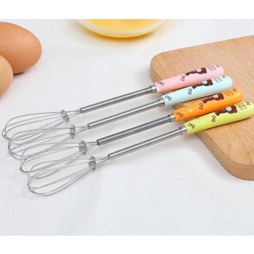Ceramics Egg Beaters Mini Size Bake Beater Manual Egg Beater Stainless Steel Handle Milk Cream Butter Whisk Mixer Stiring Tool