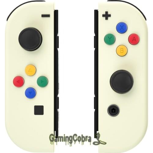 EXtremeRate Light Cream Soft Touch Controller Housing Shell Cover With Colorful Buttons Replacement Parts for NS Switch JoyCon