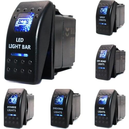 Waterproof Car Marine Rocker Switch 5Pin SPST ON-OFF Toggle Switch 12V 24V Dual LED Backlit for car motorcycle bus RVboat Marine