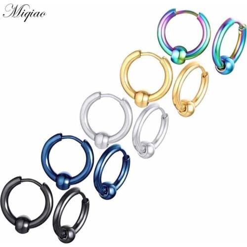 Miqiao 2pcs Simple Trend Perforated Beads Ball Pendant Earrings Fine Jewelry Piercing