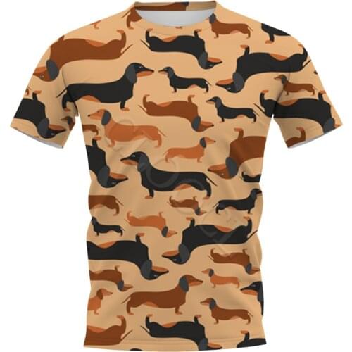 CLOOCL Fashion Mens T-shirt Dachshund 3D Printed Harajuku Style Clothing Animals Dog Short Sleeve Tees Tops